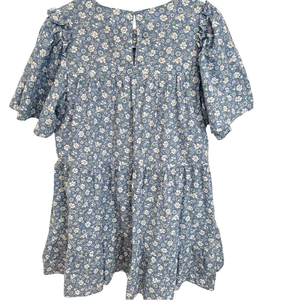 Hyacinth House by Tuckernuck Blue Floral Romy Tiered Mini Dress EUC Large - Picture 2 of 4